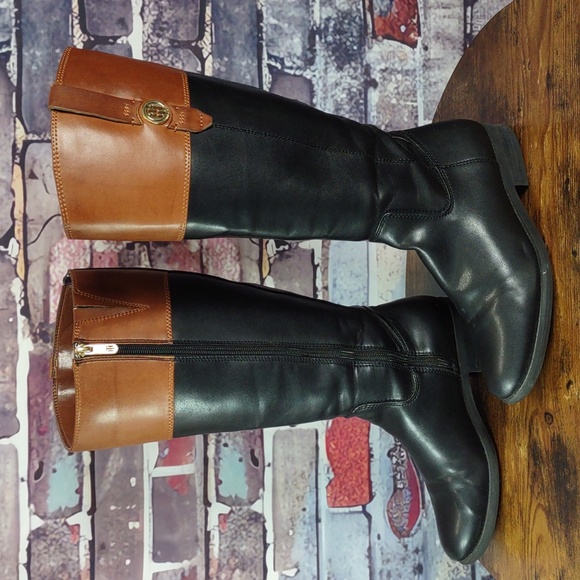 Tommy Hilfiger Faux Leather Equestrian Boots - Picture 4 of 14